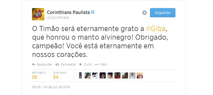 Corinthians, Ronaldo e Neto se solidarizam e lamentam morte de Giba