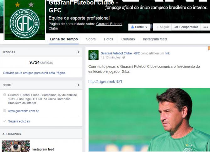 Guarani, Paulista e Santa Cruz lamentam morte do técnico Giba