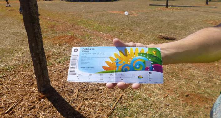 Ingresso do jogo entre Portugal x Gana, no Mané Garrincha - Sérgio Porto