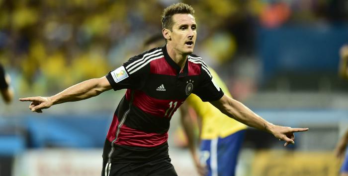 Miroslav Klose comemorando o gol contra o Brasil - Rodrigo Villalba