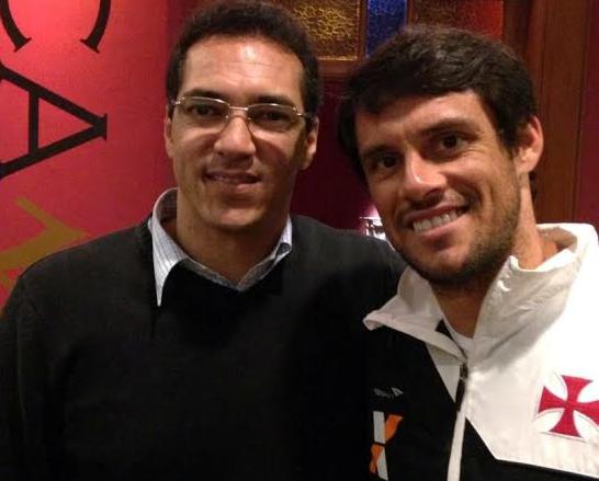 Alberto e Fabrício, após jogo-treino entre Vasco e Guarani