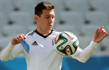 Messi em treino durante a Copa do Mundo