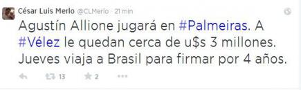 Tweet de César Luis Merlo