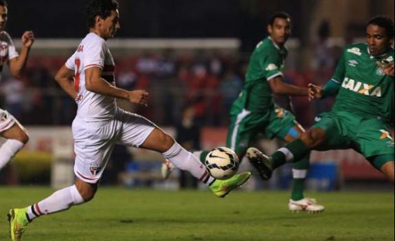 O São Paulo não conseguiu passar da forte marcação da Chapecoense