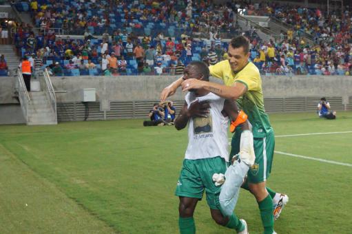 Bogé comemora o gol da vitória do Cuiabá por 1 a 0 contra o CRB