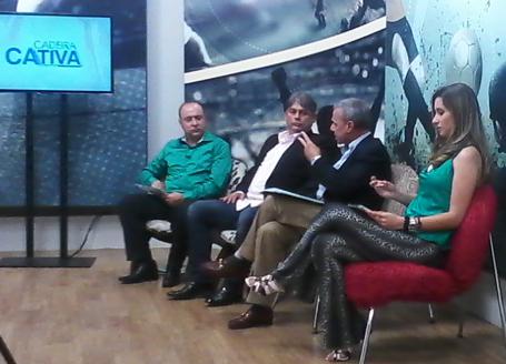 Artur Eugênio, do Portal FI, Marcelo Veiga, técnico, Sérgio Velloso, secretário do ME, e Ana Cecília, da Rede Família. - Agência FI (AFI)