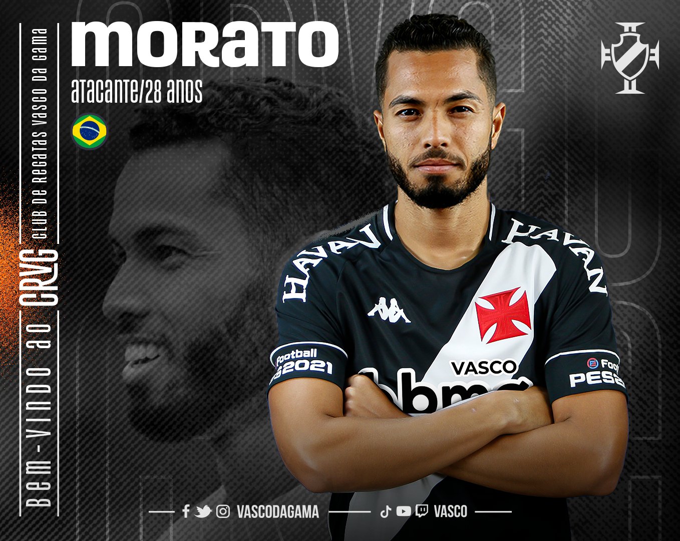 Vasco anuncia a contratação de ex-RB Bragantino e chega a cinco reforços para 2021
