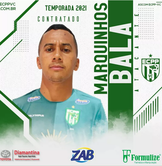 Vitória da Conquista anunicia contratação do atacante Marquinhos Bala para o Estadual