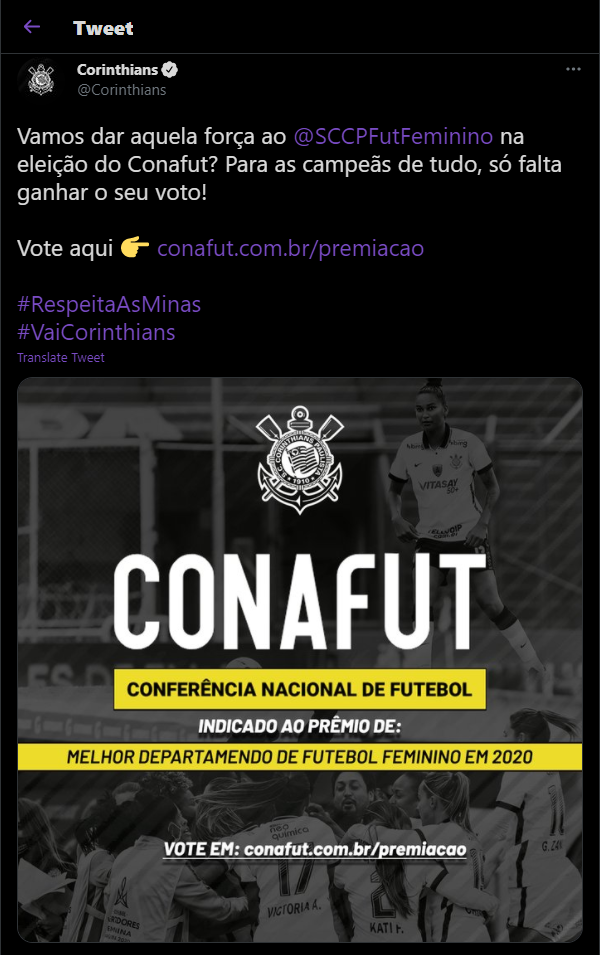 Corinthians homenageia jogadoras no telão da Neo Química Arena