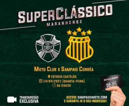 Sampaio Corrêa abre venda de ingressos virtuais para clássico contra o Moto Club