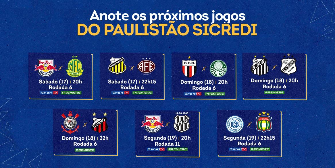 Federação Paulista divulga agenda de mais sete jogos do Paulistão