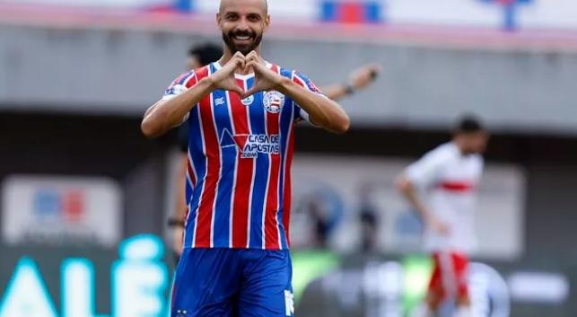 Goleada e vaga. (Foto: Felipe Oliveira / Bahia)