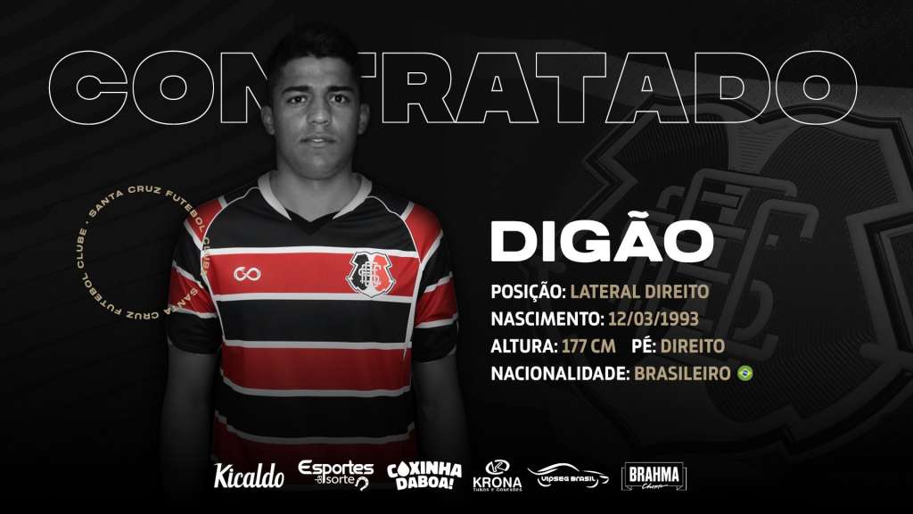 Digão novo reforço do Santa Cruz