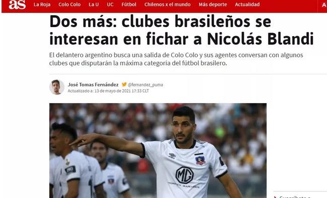 Trio do Brasileirão tenta a contratação de Nicolás Blandi, do Colo-Colo