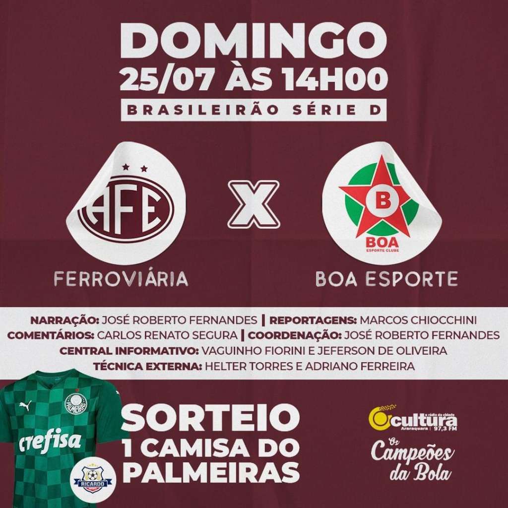 Ferroviária-SP x Boa Esporte-MG - Locomotiva quer seguir em alta velocidade no returno 2 WhatsApp Image 2021 07 23 at 15.46.491