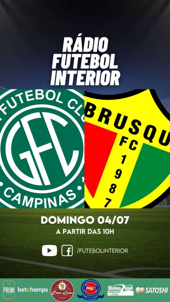 RÁDIO FI: Jornada Esportiva de Guarani x Brusque começa às 10 horas. Confira!