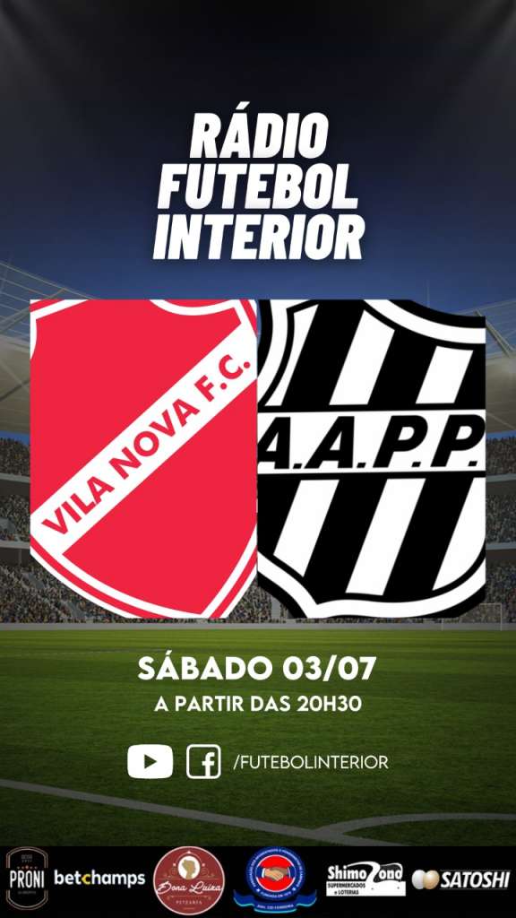 RÁDIO FI: Jornada Esportiva de Vila Nova x Ponte Preta começa às 20h30. Confira!