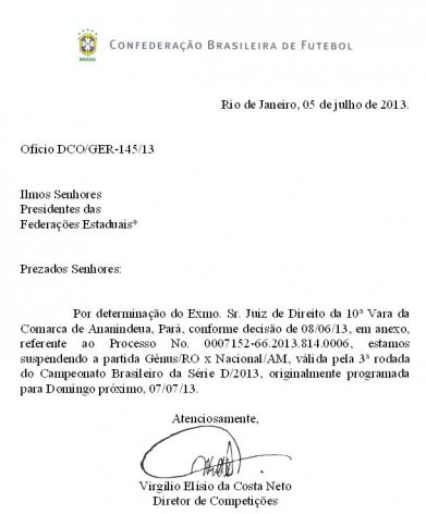 Série D: CBF confirma cancelamento de jogo do Grupo A1 2 0002048083281 img