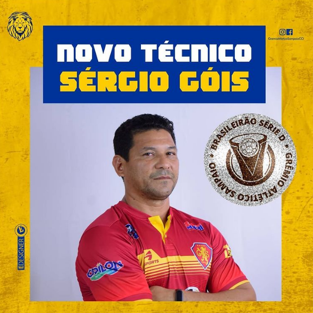 Screenshot 2021 08 19 at 10 39 19 Depois de passagens como tecnico em 2018 e 2019 Serginho Gois assume o GAS na Serie D