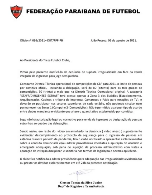 Série D: Ministério Público investigará denúncia sobre venda de ingressos do Treze-PB 2 Screenshot 1 1