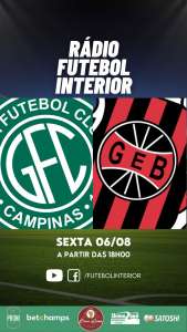 RÁDIO FI: Jornada Esportiva começa sexta às 18h para Guarani x Brasil de Pelotas. Confira!