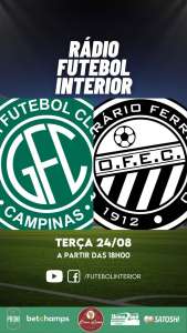 RÁDIO FI: Jornada Esportiva começa às 18h desta terça para Guarani x Operário. Confira!