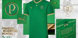 Na véspera dos 107 anos, Palmeiras lança 3ª camisa em homenagem à tríplice coroa