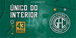 Guarani comemora 43 anos do Brasileirão e cutuca Ponte: 