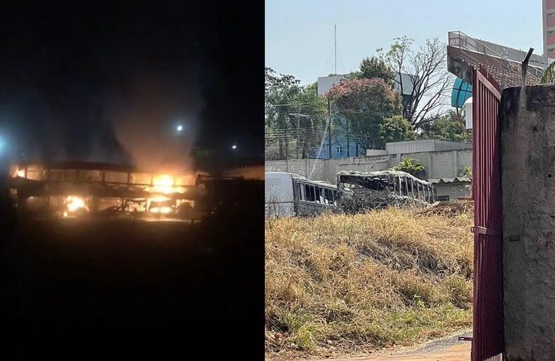 Ônibus de clube da Segundona Paulista é incendiado dentro do estádio; FOTO AQUI!