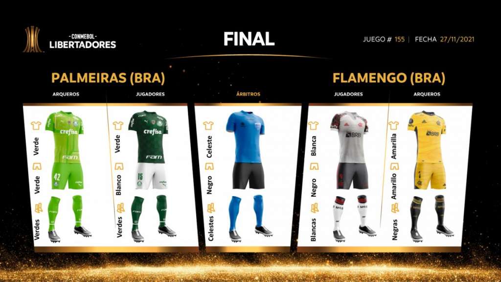 Superstição? Palmeiras jogará final da Libertadores com o mesmo uniforme do título de 2020; Flamengo terá entrará de branco