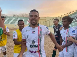 Copa do Nordeste: Atacante do Sousa-PB comemora gol e boa vantagem sobre o ABC-RN: 