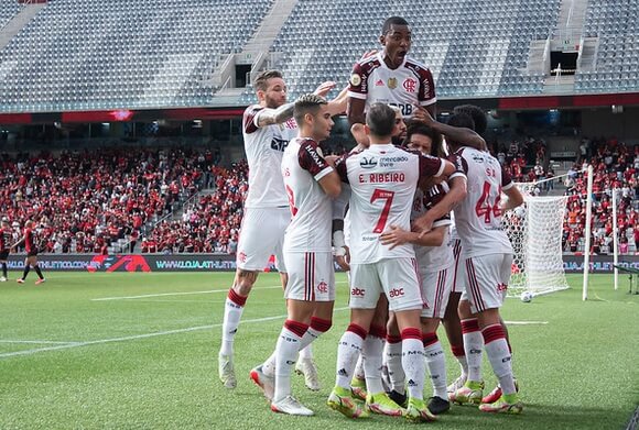 jogadores comemoracao flamengo