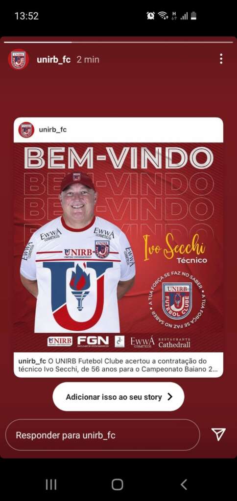 Baiano: Técnico paulista assume Unirb para consolidar posição na elite