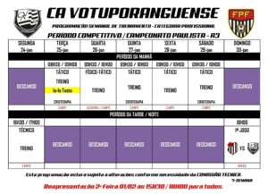 Paulista A3: Votuporanguense começa última semana de treinos antes da estreia