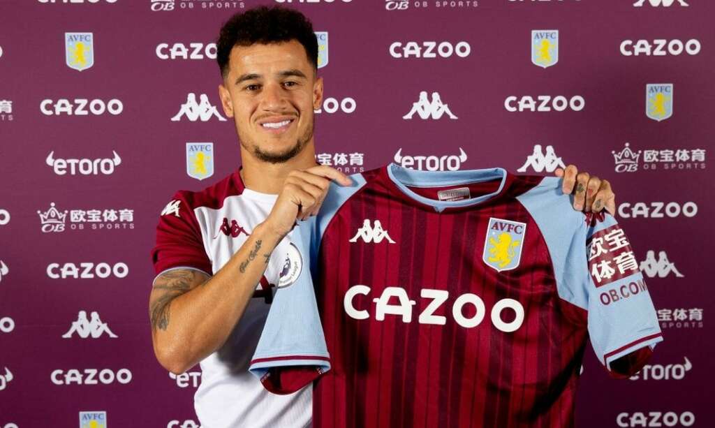 Coutinho é contratado pelo Aston Villa por R$ 106 milhões até 2026