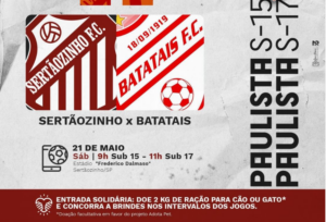 Sub-15/17 do Sertãozinho em campo, e ação social do projeto Adota Pet