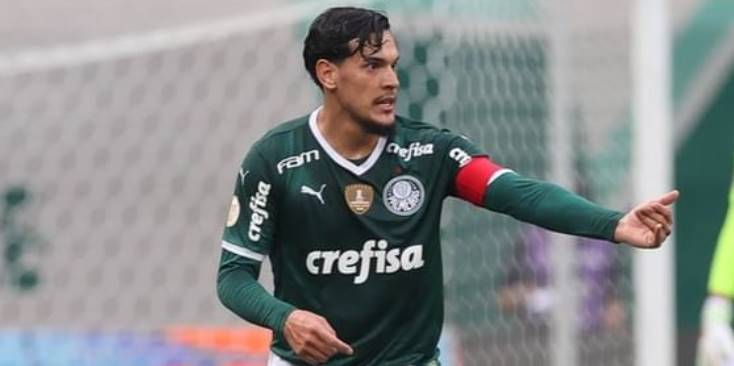 Gustavo Gómez em campo pelo Palmeiras