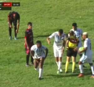 Série D: Lateral cai em formigueiro durante jogo do Brasileiro