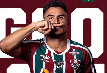 Willian Bigode autor do gol da virada do Fluminense contra o Goiás