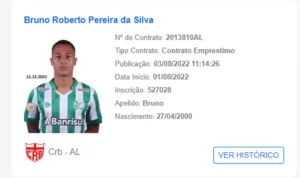 Série B: CRB tem meio campista registrado no BID