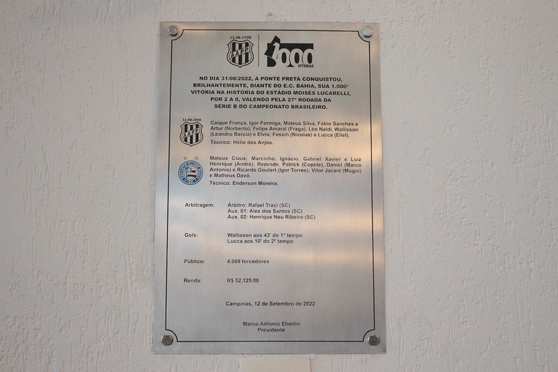 Placa Ponte Preta 2022