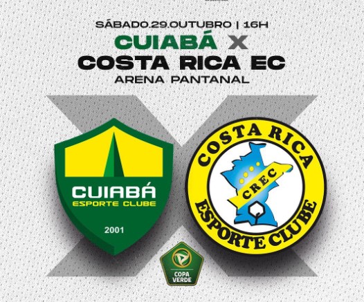 Copa Verde: Costa Rica estreia em confronto contra o Cuiabá