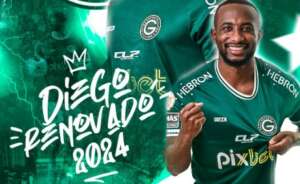 Autor de gol diante do América-MG, meia Diego renova contrato com o Goiás até 2024