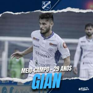 Paulista A2: Taubaté anuncia meia Gian que foi destaque do São Bento no acesso