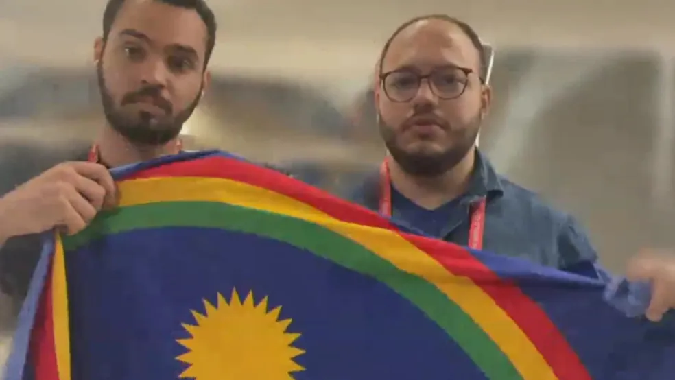 Pernambucano não quer falar sobre bandeira confundida com símbolo LGBT+ no Catar 2 frame 00 03 20.883