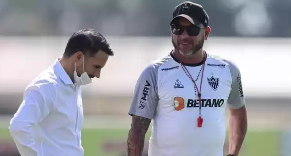 Caetano e Turco no CT do Atletico-MG