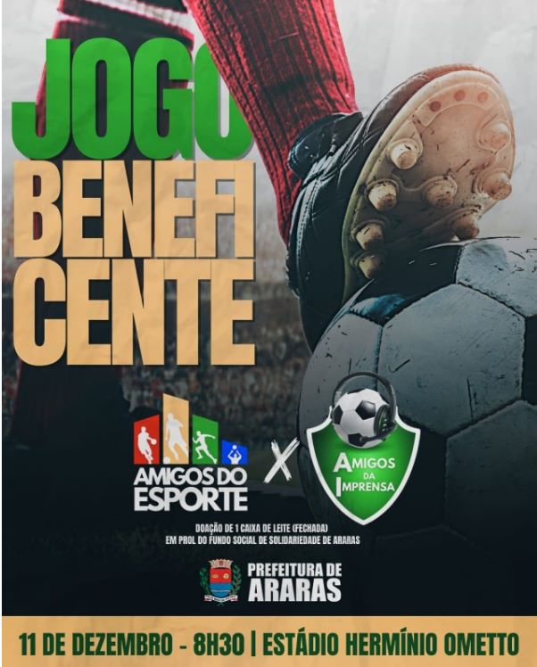 Jogo Beneficente com a imprensa vai ajudar Fundo Social de Araras