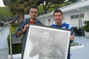 Desenho realista de Messi mudou a vida de bombeiro em Belo Horizonte