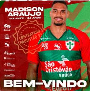 Paulistão: Portuguesa faz anúncio oficial do volante Madison, ex-Guarani