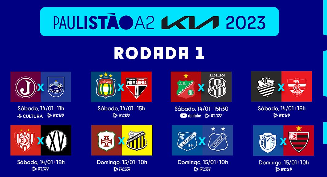 FPF divulga tabela detalhada da Série A2 do Paulista 2023; veja datas e  horários das 15 rodadas, paulista série a2